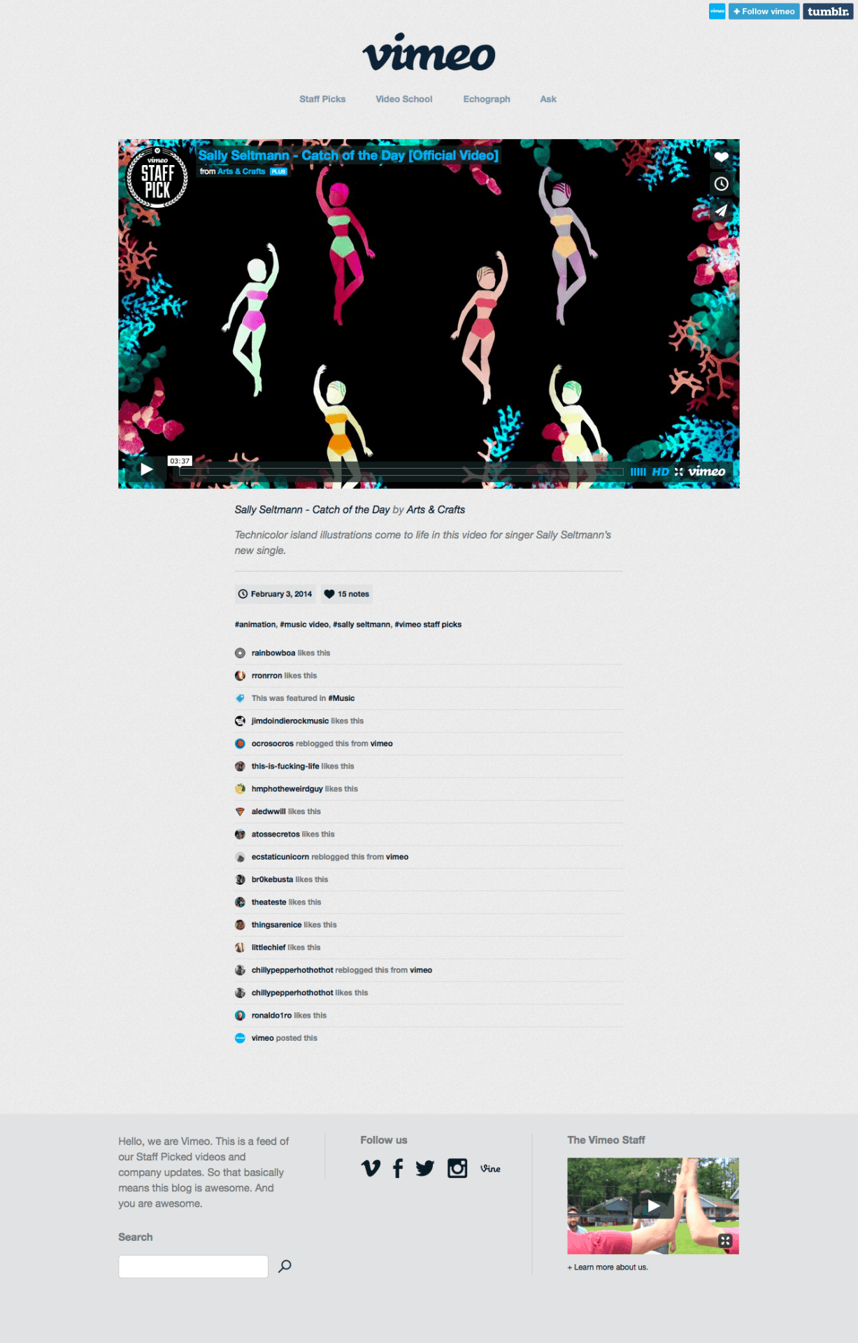 I redesigned and developed the current Vimeo Tumblr theme which included an animated navig…