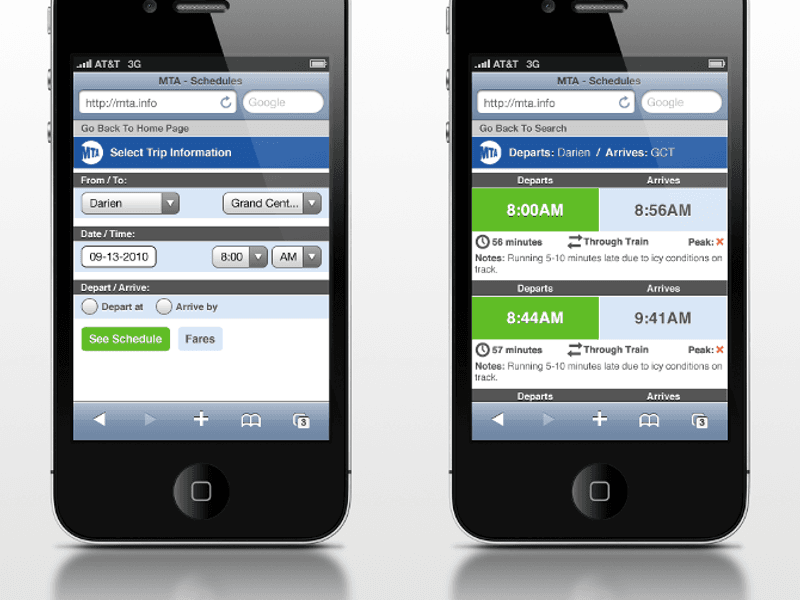 As an exercise I attempted to redesign the MTA’s Metro North web view to make the menus an