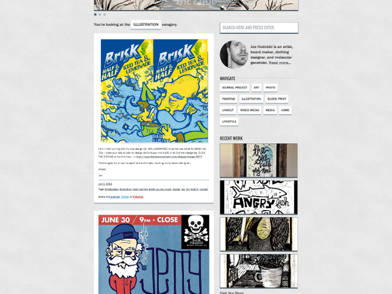 Sharing the Stoke redesign was commissioned by artist Joe Hodnicki for his blog and shop…