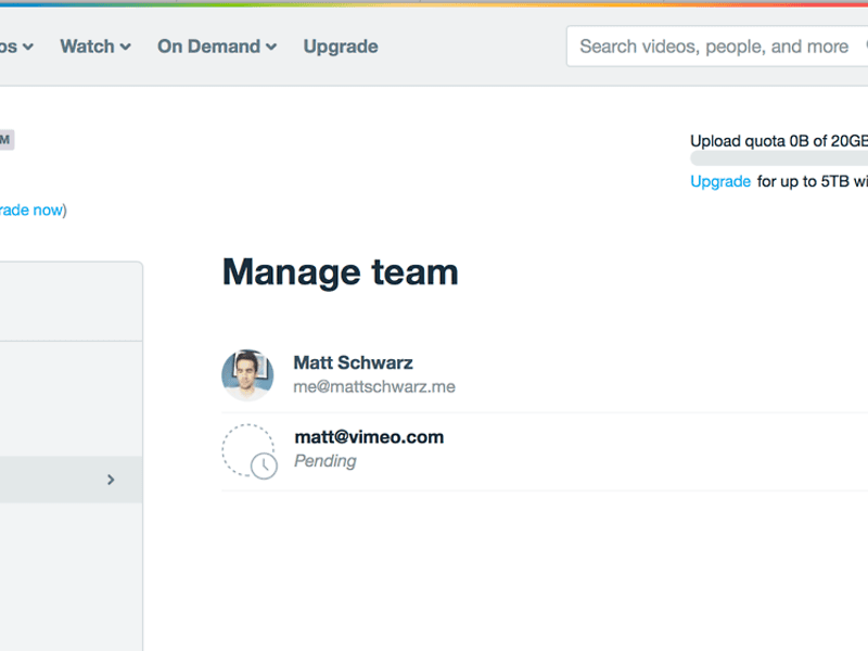 As part of Vimeo’s Business account launch I implemented an account and user management sy…
